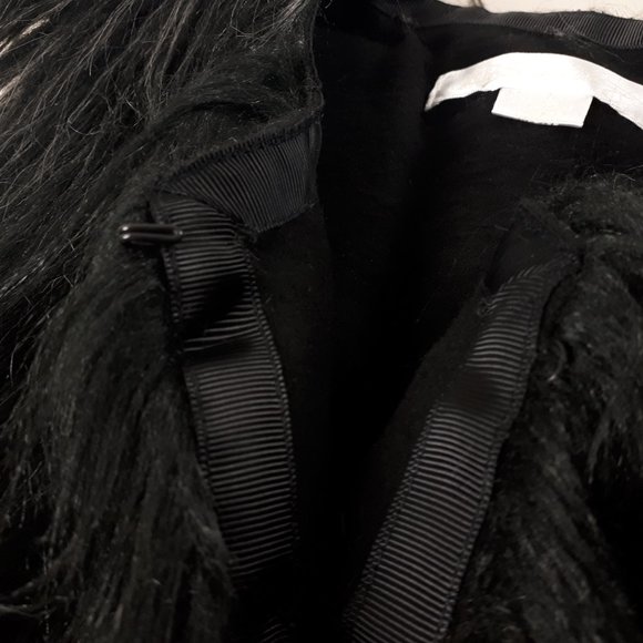 ABS Allen Schwartz Black Grey Ombre Fun Fur Vest - Picture 4 of 13